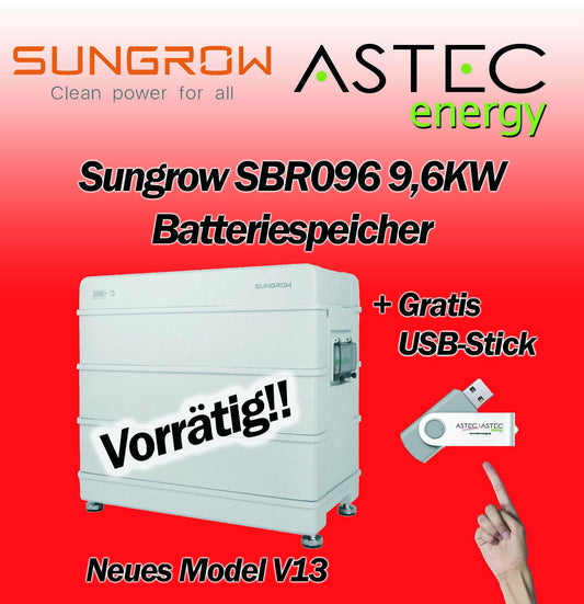 Sungrow SBR096 9,6KW Batteriespeicher Paket Stromspeicher Model V13 GRATIS USB
