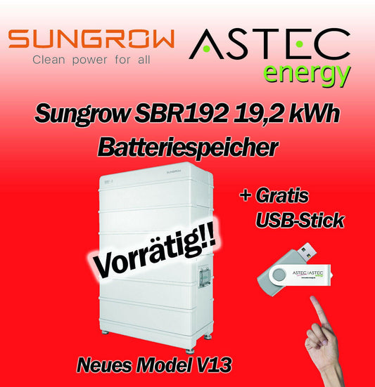 Sungrow SBR192 19,2KW Batteriespeicher Paket Stromspeicher Model V13 GRATIS USB
