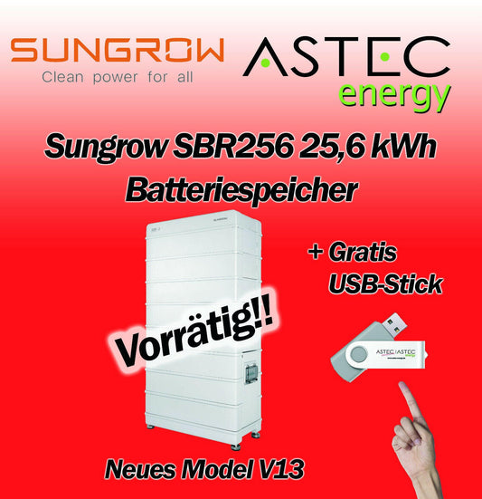 Sungrow SBR256 25,6 Batteriespeicher Paket Stromspeicher Model V13 GRATIS USB
