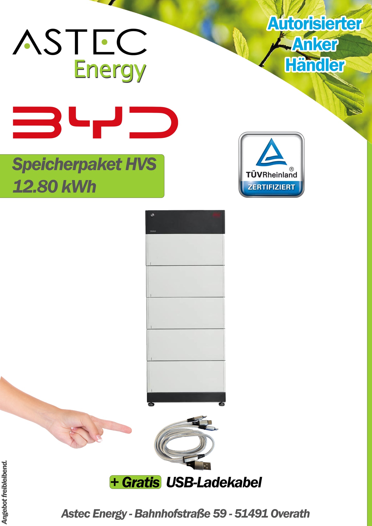 BYD Speicher 5x 2,56 kWh HVS 12.8 Bat. BCU BOX BYD