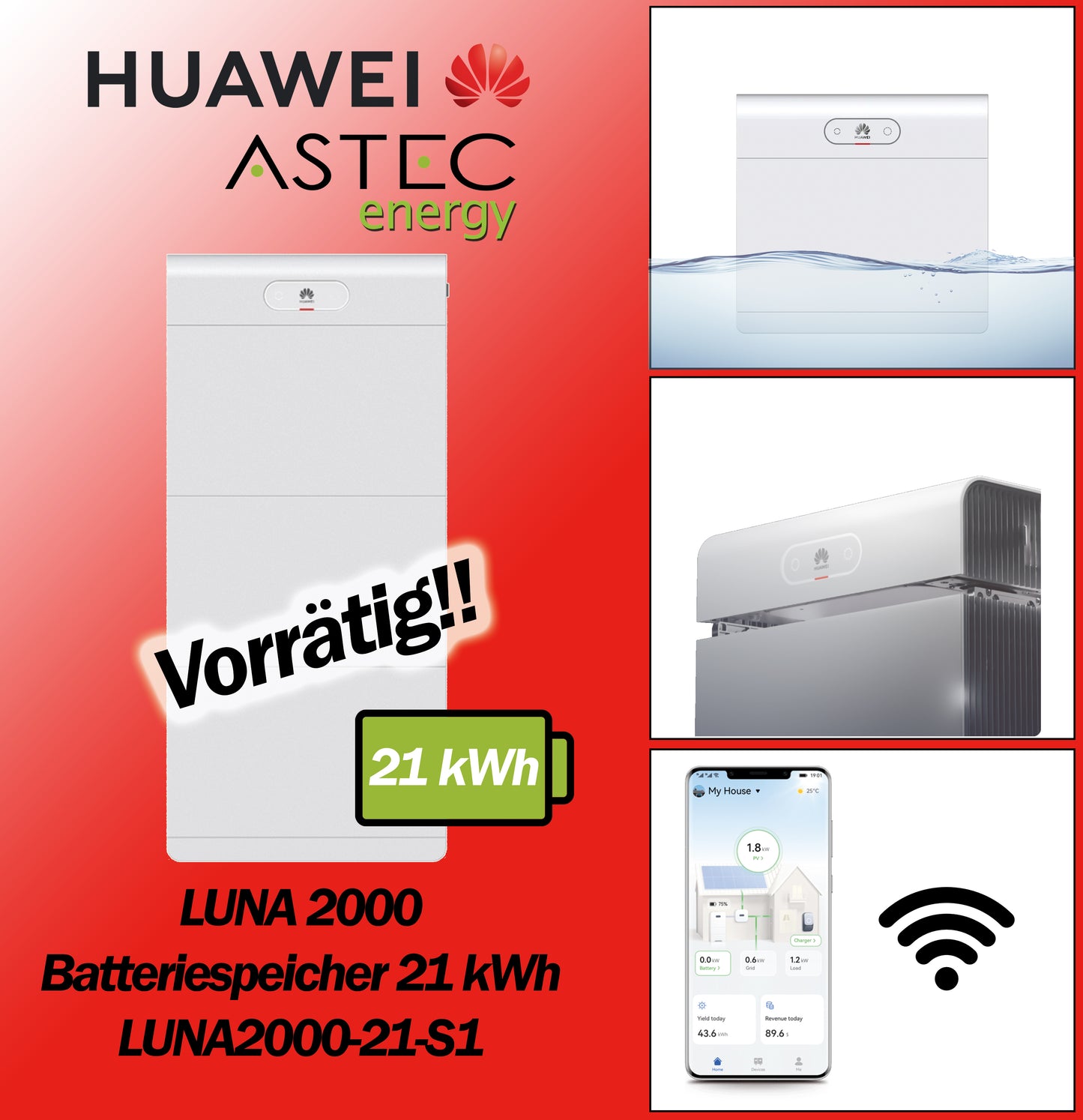 Huawei Luna2000-21-S1 - Speicher Batterie Akku 21 kW- Speicherpaket Luna2000