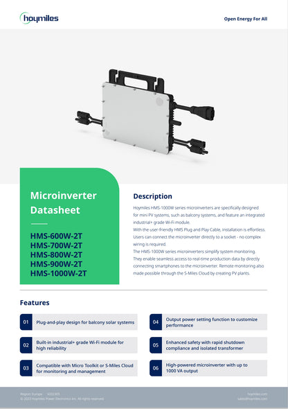 Hoymiles HMS-800W-2T Mikrowechselrichter mit WiFi integriert